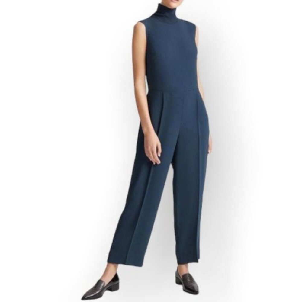Club Monaco Dark Rosemary Turtleneck Sleeveless Jumpsuit